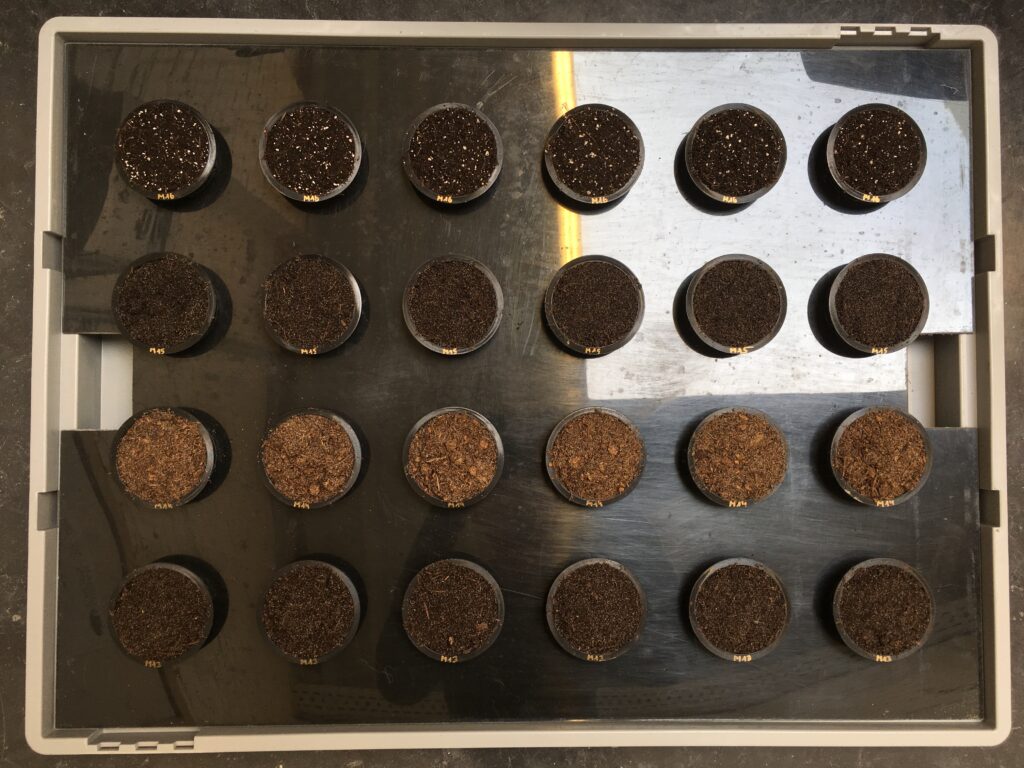 Microbial activity in peat-reduced plant growing media: Identifying influential growing medium constituents and physicochemical properties using fractional factorial design of experiments